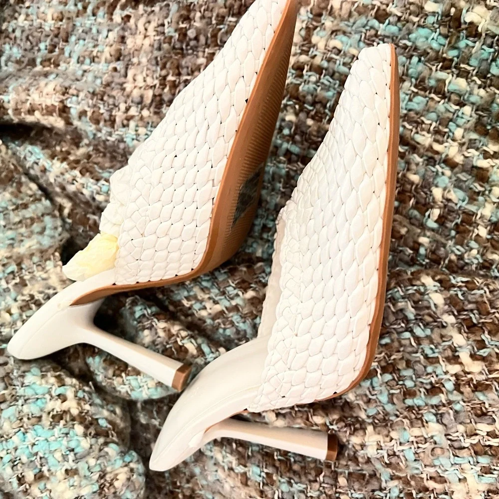 Forever 21 Textured White Mules - Picture 2 of 4